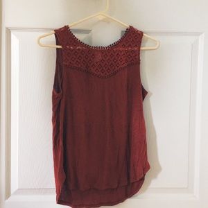 H&M Burgundy Sleeveless Top